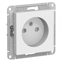 Розетка Systeme Electric AtlasDesign встраиваемая белая со шторками (ATN000149)