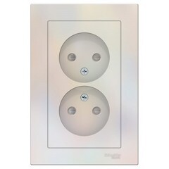 Розетка Systeme Electric AtlasDesign встраиваемая жемчуг со шторками (ATN000422)