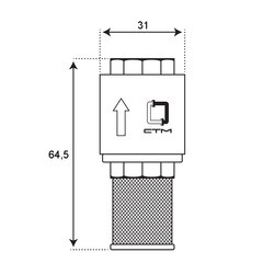 Клапан обратный СТМ 1/2 ВР(г) х 1/2 ВР(г) с несъемной сеткой (CBCVF012) - фото 3