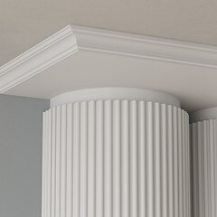 Плинтус потолочный из экополимера ударопрочный 49х49х2000 мм Cosca KX008 - фото 2