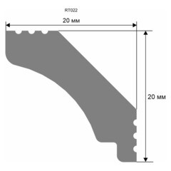 Плинтус потолочный из экополимера ударопрочный 20х20х2000 мм Artiva RT022 - фото 2