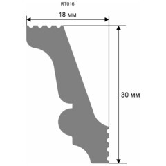 Плинтус потолочный из экополимера ударопрочный 30х18х2000 мм Artiva RT016 - фото 2