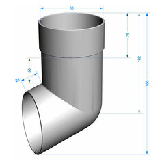 Колено стока Docke Premium пластиковое d85 мм горький шоколад RAL 8019 - фото 4