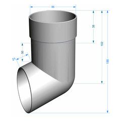 Колено стока Docke Premium пластиковое d85 мм каштан RAL 8017 - фото 3