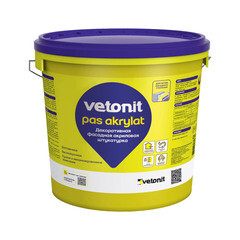 Изображение товара Штукатурка фасадная Vetonit Weber.pas Akrylat акриловая короед 2 мм база 100А белая 25 кг
