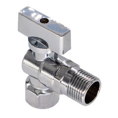 Кран шаровой латунный СТМ 1/2 ВР(г) х 1/2 НР(ш) к бытовой технике бабочка с отражателем угловой (CAMF1212) - фото 3