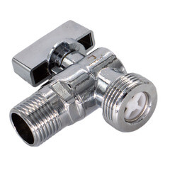 Кран шаровой латунный СТМ 1/2 НР(ш) х 3/4 НР(ш) к бытовой технике бабочка с отражателем угловой (CACV1234) - фото 3