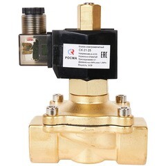 Клапан электромагнитный соленоидный Росма СК-21-25 Ду25 220 В KVs 10,28 латунь (00000012958) - фото 1