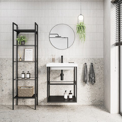 Тумба под раковину Ulitka Parus 60 см подвесная черная (74104504) - фото 4