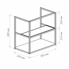 Тумба под раковину Ulitka Parus 60 см подвесная черная (74104504) - фото 3