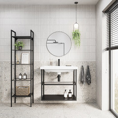 Тумба под раковину Ulitka Parus 80 см подвесная черная (74104505) - фото 3