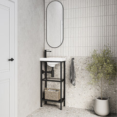 Тумба под раковину Ulitka Parus 38 см напольная черная (74104500) - фото 3