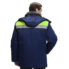 Куртка рабочая утепленная Факел-Спецодежда Бригада 48-50 рост 170-176 см темно-синяя/лимонная - фото 3