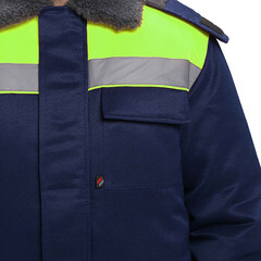Куртка рабочая утепленная Факел-Спецодежда Бригада 52-54 рост 182-188 см темно-синяя/лимонная - фото 2
