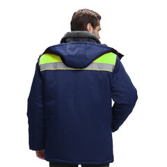 Куртка рабочая утепленная Факел-Спецодежда Бригада 52-54 рост 182-188 см темно-синяя/лимонная - фото 3