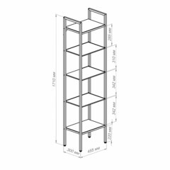 Стеллаж напольный 45х30х171 см Ulitka Parus черный (74104506) - фото 3