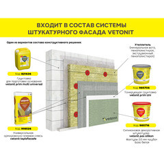 Штукатурка фасадная Vetonit Weber.pas Silikon силиконовая шуба 2 мм база 100А белая 25 кг - фото 3