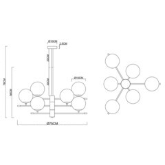 Люстра подвесная Arte Lamp Arkab E14 240 Вт 12 кв.м (A2225LM-6BK) - фото 2