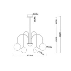 Люстра подвесная Arte Lamp Mebsuta E14 240 Вт 10 кв.м (A1675LM-6BK) - фото 2