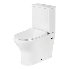 Унитаз-компакт Lavelly Pable безободковый с горизонтальным выпуском с сиденьем дюропласт микролифт белый (1039462) - фото 7