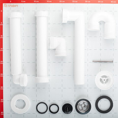 Сифон для раковины и мойки Alcadrain 1 1/2х40 мм со смещением с выпуском d60 мм белый (A413/AG210511100) - фото 2