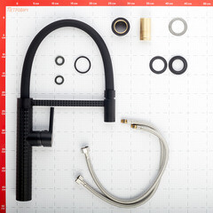 Смеситель для кухни Esko K15B черный с гибким изливом однорычажный (K51B) - фото 2