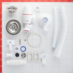 Сифон для мойки Wirquin Neo 3 1/2х40/50 мм с выпуском d114 мм с переливом с соединением 40/50 мм (30987091) - фото 2