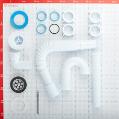 Сифон для раковины АНИ пласт 1 1/4х32 мм с выпуском d65 мм с соединением 32/40 мм (DB1015) - фото 2