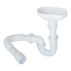 Сифон для раковины и мойки АНИ пласт 1 1/2х40 мм с выпуском d170 мм с соединением 40/50 мм с разрывом струи (DR0115) - фото 1