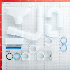 Сифон для раковины и мойки АНИ пласт 1 1/2х40 мм с выпуском d170 мм с соединением 40/50 мм с разрывом струи (DR0115) - фото 2