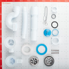 Сифон для ванны АНИ пласт 1 1/2х40 мм проточный слив d50 мм с выпуском d70 мм с соединением 40/50 мм (E155) - фото 2