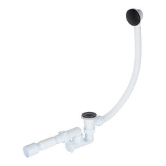 Изображение товара Сифон для ванны АНИ пласт 1 1/2х40 мм регулируемый слив d50 мм автомат с выпуском клик-клак с соединением 40/50 мм (EC255BL)