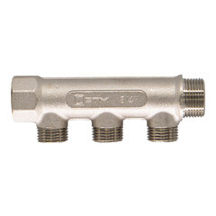 Коллектор СТМ 3/4 ВР(г) х 3 выхода 1/2 НР(ш) х 3/4 НР(ш) (C3MM3412) - фото 2