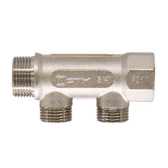 Коллектор СТМ 3/4 ВР(г) х 2 выхода 1/2 НР(ш) х 3/4 НР(ш) (C2MM3412) - фото 2