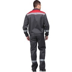 Костюм мужской рабочий ГК Спецобъединение Мастер Люкс 52-54 рост 182-188 см красный/серый - фото 3