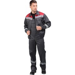 Изображение товара Костюм мужской рабочий ГК Спецобъединение Мастер Люкс 52-54 рост 182-188 см красный/серый