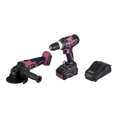 Набор аккумуляторного инструмента КМ АТОМ шуруповерт (CD-181) и УШМ (CAG-181/125BL) с АКБ и ЗУ - фото 1