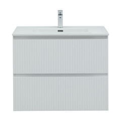 Тумба под раковину Акванет Джейн 80 см подвесная белая матовая (00335424) - фото 9