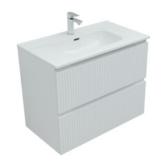 Тумба под раковину Акванет Джейн 80 см подвесная белая матовая (00335424) - фото 6