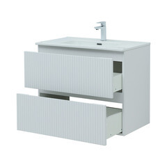 Тумба под раковину Акванет Джейн 80 см подвесная белая матовая (00335424) - фото 4