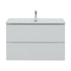 Тумба под раковину Акванет Джейн 100 см подвесная белая матовая (00335426) - фото 9