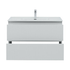 Тумба под раковину Акванет Джейн 100 см подвесная белая матовая (00335426) - фото 8
