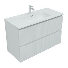 Тумба под раковину Акванет Джейн 100 см подвесная белая матовая (00335426) - фото 7
