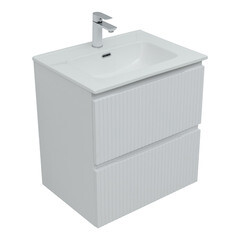 Тумба под раковину Акванет Джейн 60 см подвесная белая матовая (00335422) - фото 7