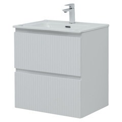 Тумба под раковину Акванет Джейн 60 см подвесная белая матовая (00335422) - фото 5