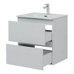 Тумба под раковину Акванет Джейн 60 см подвесная белая матовая (00335422) - фото 4