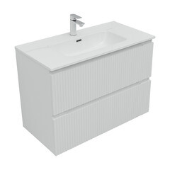 Тумба под раковину Акванет Джейн 90 см подвесная белая матовая (00335425) - фото 7