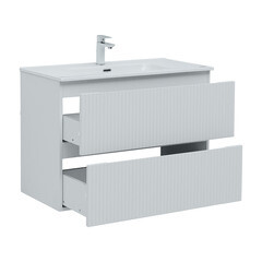 Тумба под раковину Акванет Джейн 90 см подвесная белая матовая (00335425) - фото 6