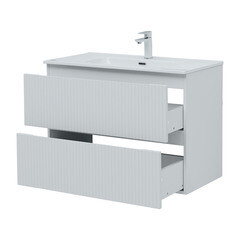 Тумба под раковину Акванет Джейн 90 см подвесная белая матовая (00335425) - фото 4