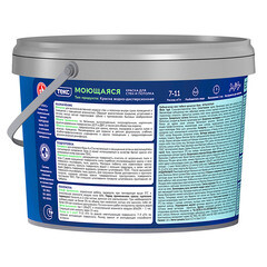 Краска моющаяся Текс Профи база А белая 1,8 л - фото 3